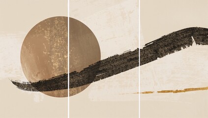 4k Minimalist Modern Coffee Art Triptych