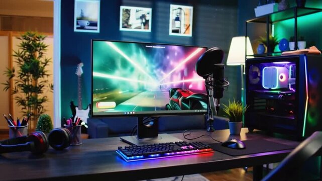 Content creator desk setup