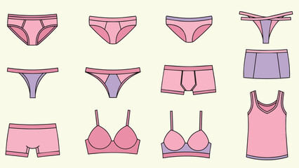 Collection of Womens Undergarments and Lingerie.