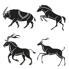 Silhouettes of african wildlife ©  MST RABEYA  BEGUM