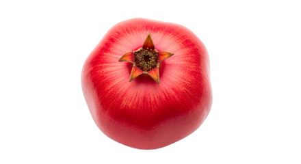 Ripe Pomegranate Top View Isolated on Black fruit whole