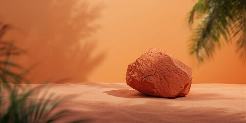 Lateritic rock on red soil, used as a natural background for textures and earth tones, reflecting tropical and desert landscapes