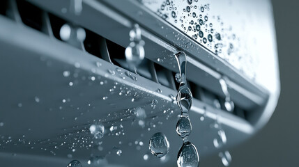 Indoor Air Conditioner Leaking Water onto a Modern Wall