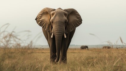 Large elephant positioning its eye near the lens in a natural setting, highlighting ecology and wildlife preservation