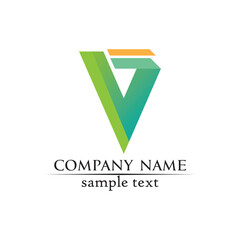  V letters business logo and symbols template