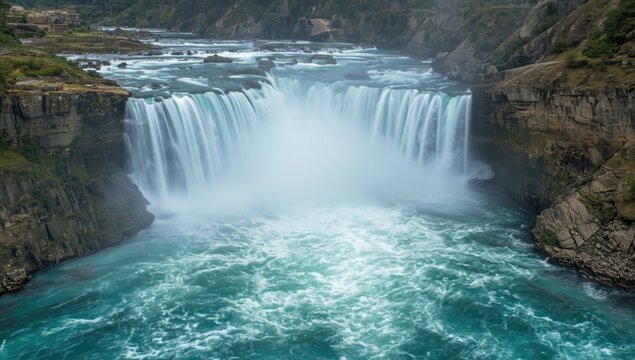 Cascade in the Una river showing spray and motion, emphasizing natural energy flow in a park setting, Earth Day
