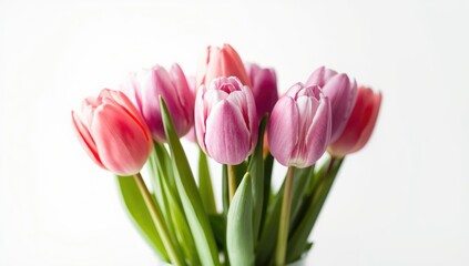 Naklejka premium Closeup of flowers on a white background serving as a neutral backdrop for graphic layouts.