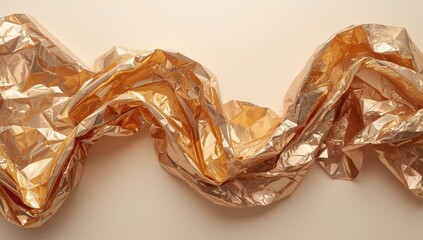 A broad, textured sheet of crinkled foil serving as a background or reflector in a studio setting, focusing on surface intricacies