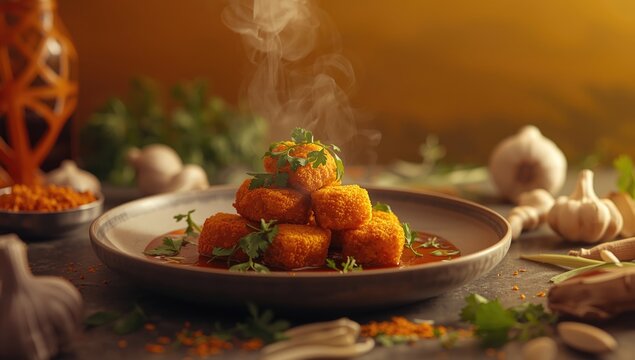 Soya chunks coated in batter for an appetizer, emphasizing plant-based protein cooking methods