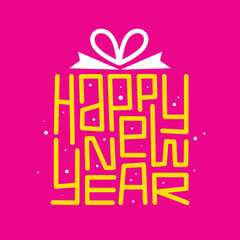 Happy New Year Creative Letter Design In Vector Format.