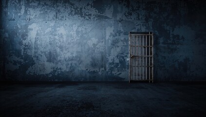Concrete wall with bluish tint used as a structural surface for architectural detailing