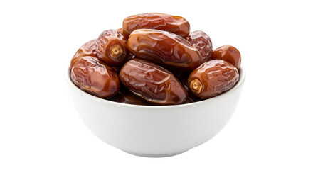 Obraz premium White Bowl Filled with Ripe Medjool Dates dried fruit