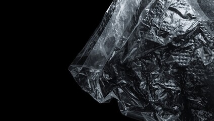 Dark textured polyethylene with tape, used as a UI backdrop or layout background, World Environment Day