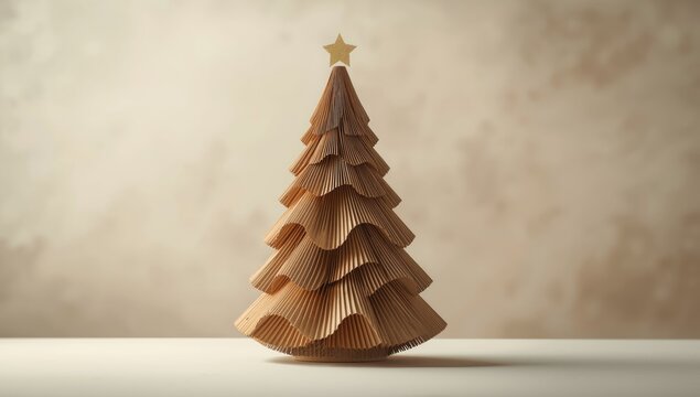 Minimalist seasonal decor featuring a stylized Christmas tree design in a modern setting