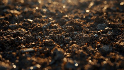 A close-up of a textured ground surface serving as a background for text or graphics, useful in layout design