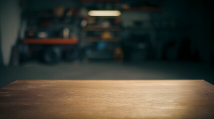 Obraz premium Moody industrial table surface offers a minimalist product display setting with subtle shadows
