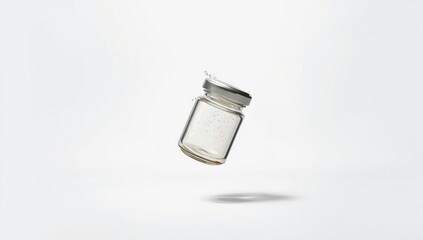 Closed glass jar with lid on white surface, highlighting food preservation techniques