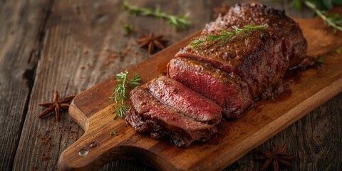 Cooked beef steak served on a plate, highlighting meat preparation techniques for nutrition