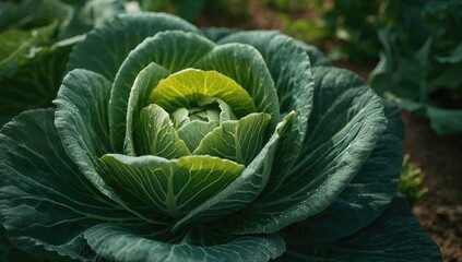 Fototapeta premium Vegetable cabbage rich in vitamin K supporting wellness, dietary choice