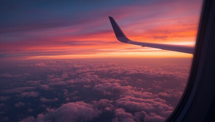 View from an airplane window showing the earth's surface, ideal for travel layouts or airline branding