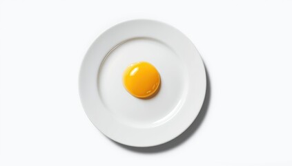 Cooked chicken egg yolk served on a white plate, highlighting protein-rich meal and vibrant yellow hue, National Nutrition Week