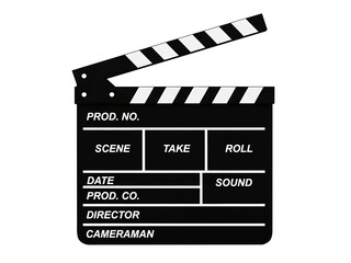 Film clapperboard icon on transparent background