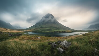 Obraz premium Vast Scottish countryside with vibrant natural features, suitable for environmental displays, Earth Day