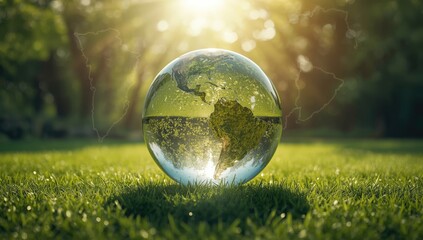 Sustainable development globe with focus on environment and social governance, emphasizing global cooperation for social responsibility, Earth Day