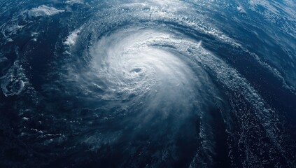 Atlantic Ocean hurricane seen from space approaching the US coastline, focusing on storm observation and atmospheric analysis