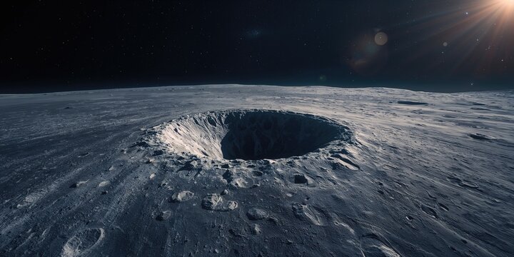 Lunar crater Daedalus on the far side, illustrating impact basin characteristics for planetary geology