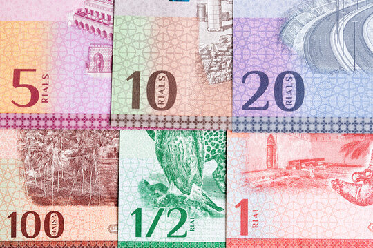 Omani rial a closeup business background