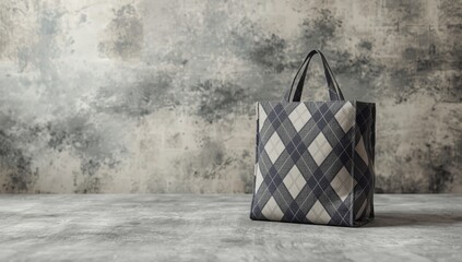 Fabric tote featuring a printed pattern holding a book, emphasizing sustainable materials, Earth Day