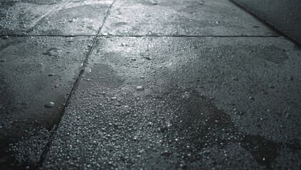 Concrete surface with a moist finish used as an editorial header background, focusing on material resilience