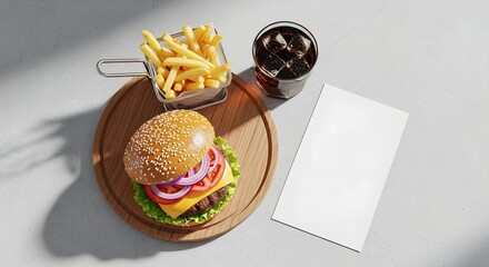 Restaurant Burger Menu Design Mockup