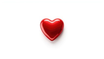 Obraz premium White background with a red heart icon, used for medical or emotional support visuals