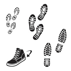 Footprints and shoe illustration