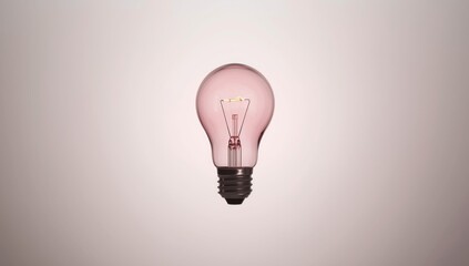 Isolated pink-toned lightbulb used as a background element for layout or graphic design