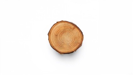 Birch wood log with natural texture on white backdrop, used as a neutral background element