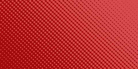 Red background, wall abstract texture. Soft gradient pastel color. Polka dots Abstract pattern comic Pop-art halftone background in sweet color. Circles bubble or dots pattern. Vector .
