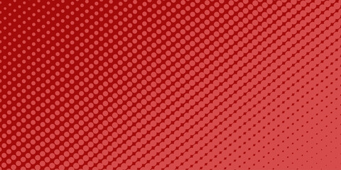 Red background, wall abstract texture. Soft gradient pastel color. Polka dots Abstract pattern comic Pop-art halftone background in sweet color. Circles bubble or dots pattern. Vector .
