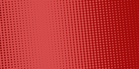 Red background, wall abstract texture. Soft gradient pastel color. Polka dots Abstract pattern comic Pop-art halftone background in sweet color. Circles bubble or dots pattern. Vector .
