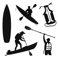 Water sports silhouettes