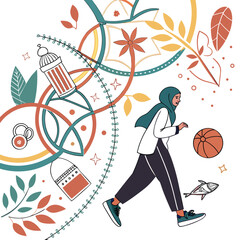 Dynamic lifestyle illustration