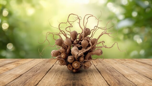 Dried Indian Ayurvedic Sarsaparilla employed in traditional remedies for skin conditions, rheumatoid arthritis, and kidney health, herbal medicine