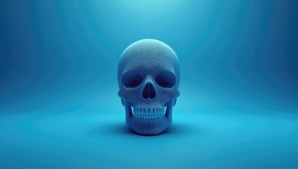 3D rendering of a digital skull with cloud motifs highlighting data theft and hacking threats