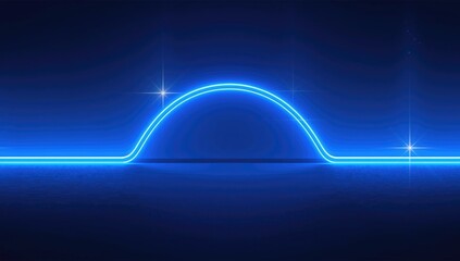 Seamless animated neon blue line with glowing fluorescent rods forming a vibrant, futuristic backdrop suitable for nightlife and retro events, highlighting digital illumination themes