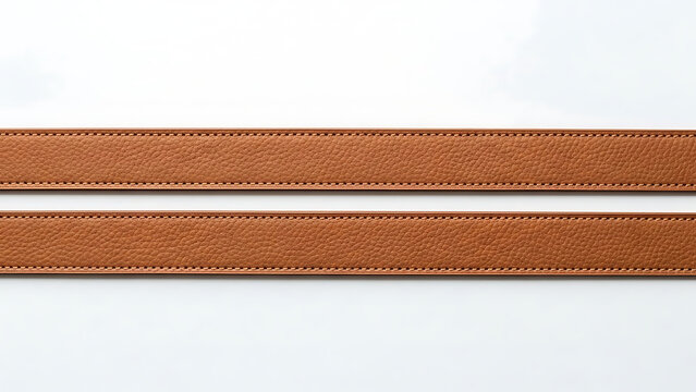 Brown leather strap with stitching details