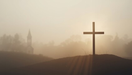Graphic of a stylized cross in a logo, tailored for faith-based institutions branding needs