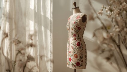 New embroidered dress designs featuring creative stitching techniques and prints, for fashion innovation