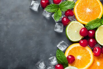Refreshing Cocktail Ingredients in Negative Space